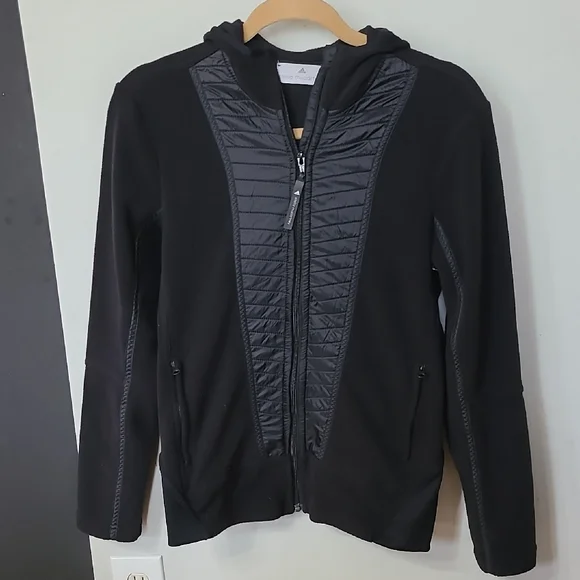 Stella McCartney for Adidas Black Hooded Jacket with Quilted Detail Size Medium - Picture 2 of 9